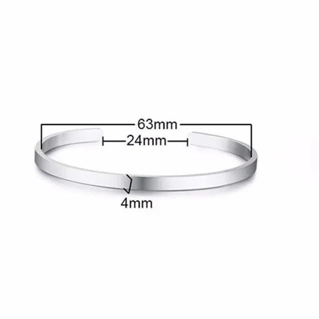 Unisex Casual 3mm to 16mm Flat Bangle Bracelet