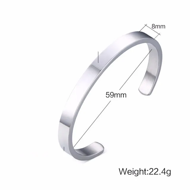 Unisex Casual 3mm to 16mm Flat Bangle Bracelet