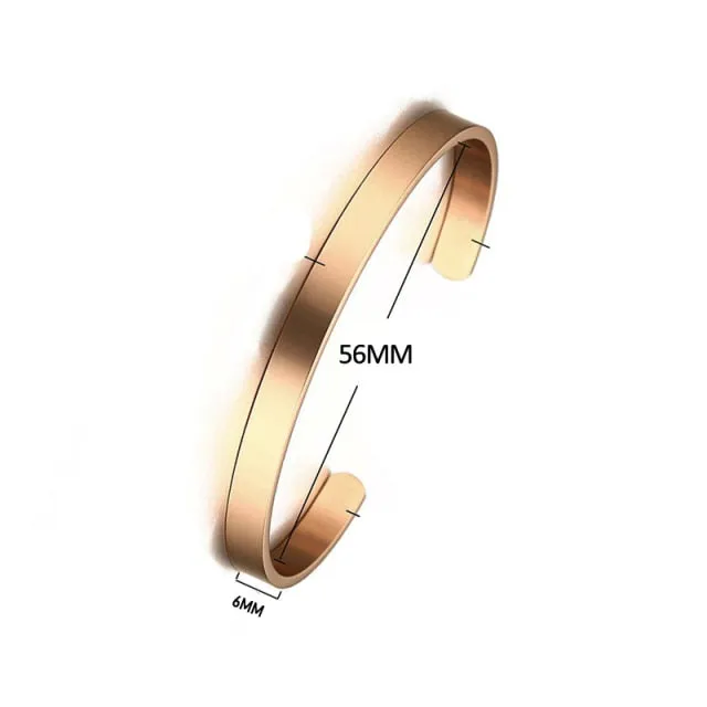 Unisex Casual 3mm to 16mm Flat Bangle Bracelet