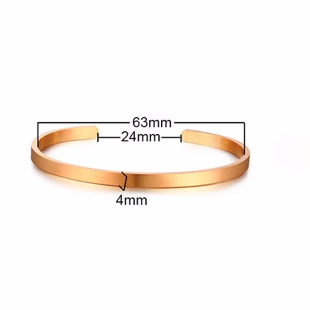 Unisex Casual 3mm to 16mm Flat Bangle Bracelet