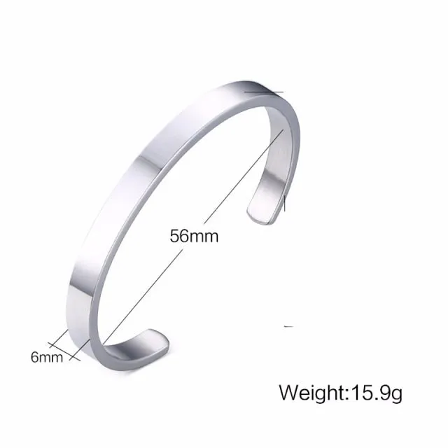 Unisex Casual 3mm to 16mm Flat Bangle Bracelet