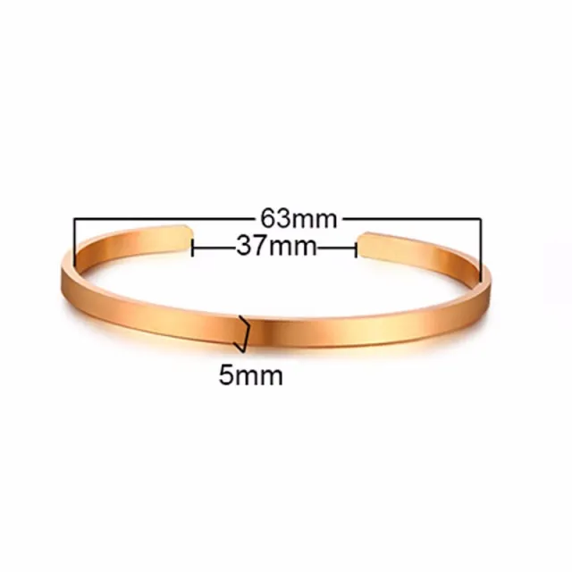 Unisex Casual 3mm to 16mm Flat Bangle Bracelet