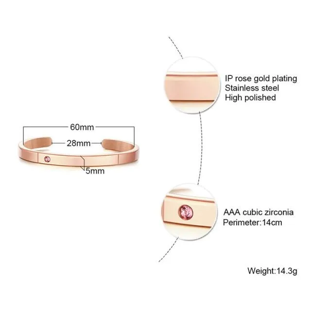 Unisex Casual 3mm to 16mm Flat Bangle Bracelet