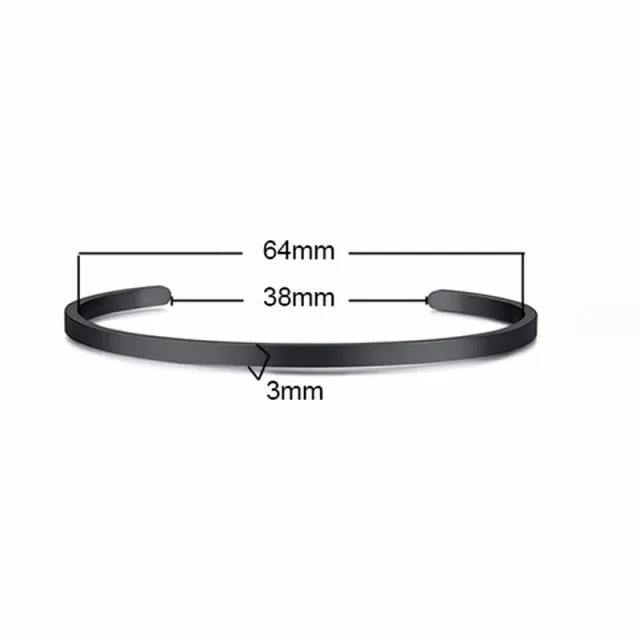 Unisex Casual 3mm to 16mm Flat Bangle Bracelet