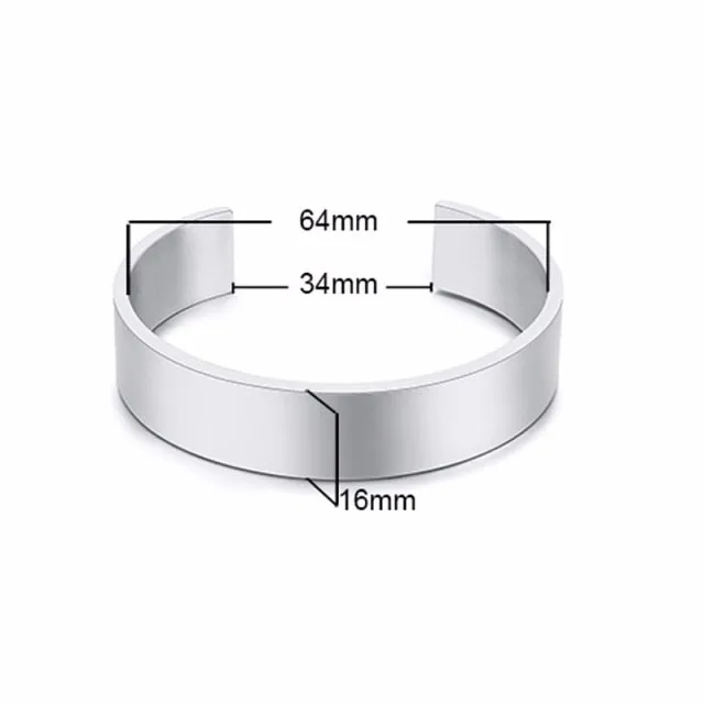 Unisex Casual 3mm to 16mm Flat Bangle Bracelet