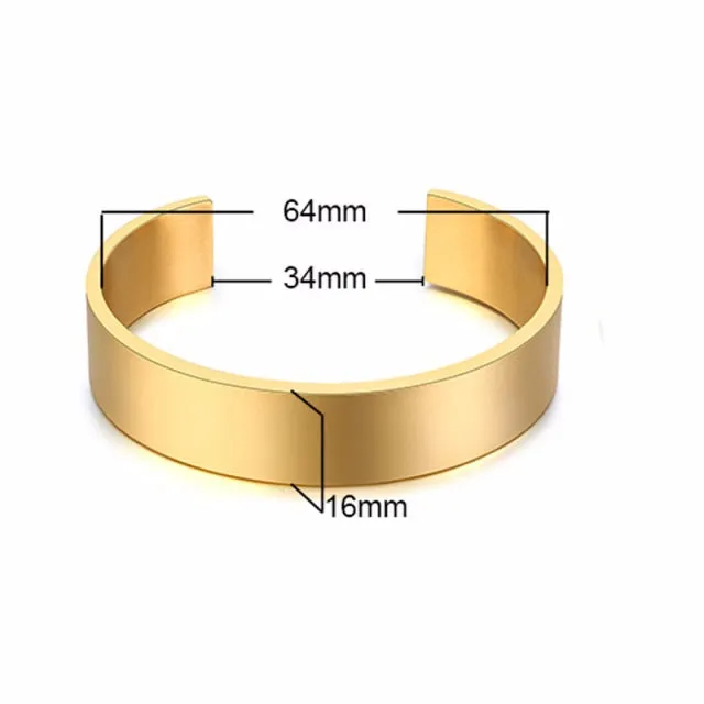 Unisex Casual 3mm to 16mm Flat Bangle Bracelet
