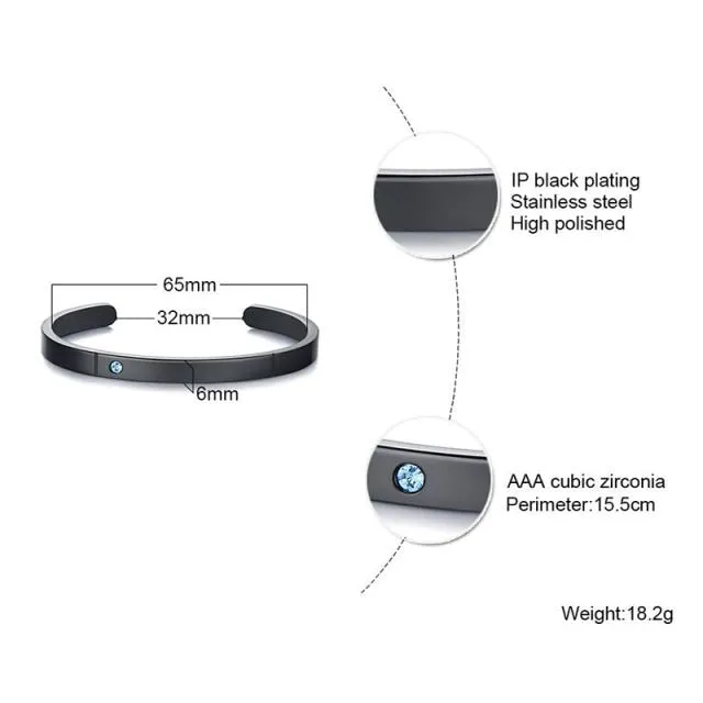 Unisex Casual 3mm to 16mm Flat Bangle Bracelet