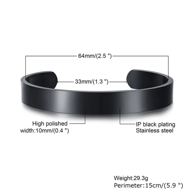 Unisex Casual 3mm to 16mm Flat Bangle Bracelet