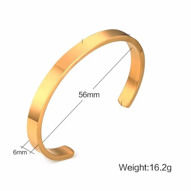Unisex Casual 3mm to 16mm Flat Bangle Bracelet