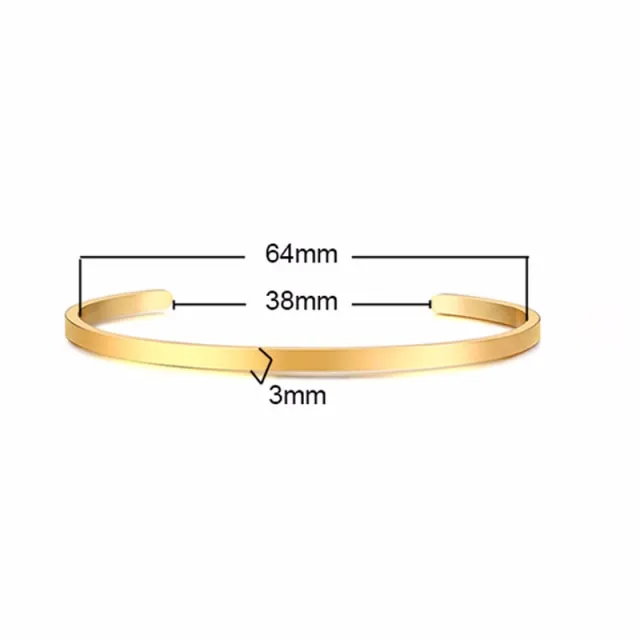 Unisex Casual 3mm to 16mm Flat Bangle Bracelet