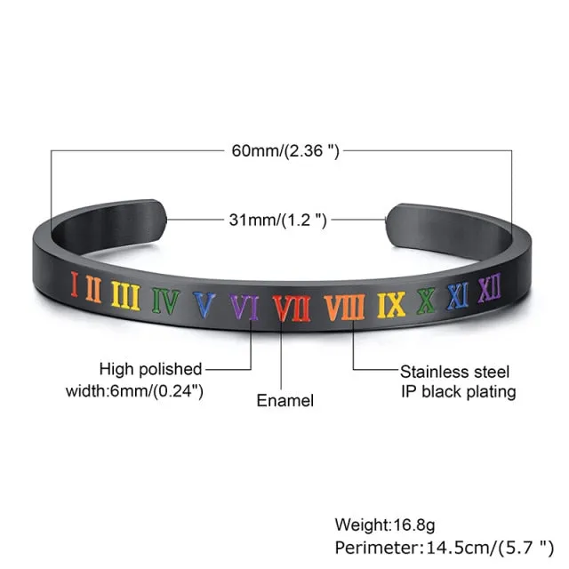 Unisex Casual 3mm to 16mm Flat Bangle Bracelet