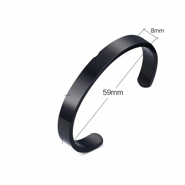 Unisex Casual 3mm to 16mm Flat Bangle Bracelet