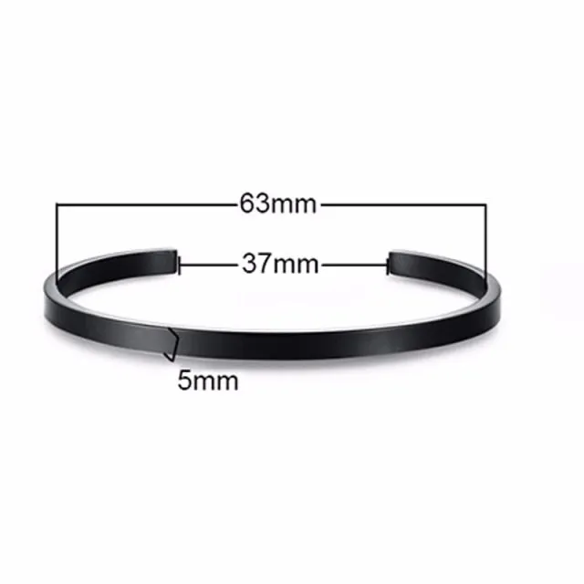Unisex Casual 3mm to 16mm Flat Bangle Bracelet