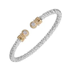 Vahan Sterling Silver and 14k Yellow Gold Moiré Beaded® Bangle Bracelet – 23415D03