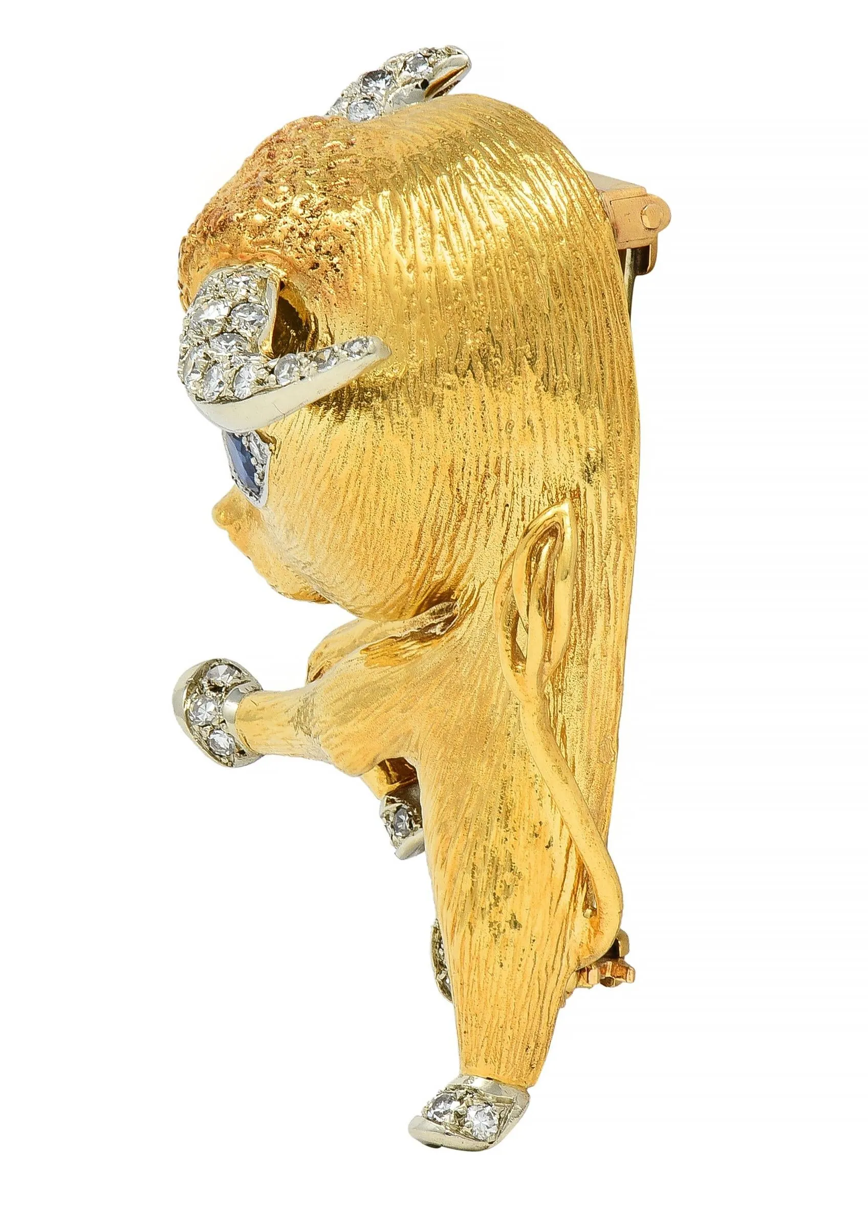 Van Cleef & Arpels Paris Diamond Sapphire Platinum 18 Karat Gold Vintage Charming Animals Taurus Zodiac Bull Brooch