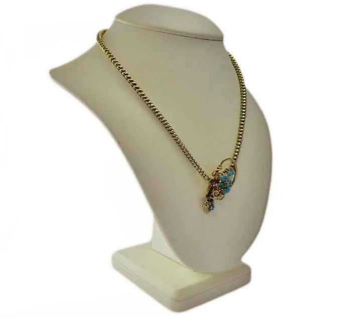 Victorian 15ct Gold Turquoise Serpent Necklace