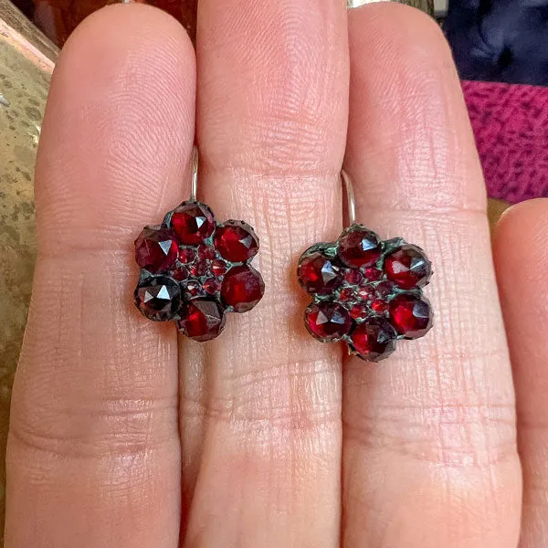 Victorian Bohemian Garnet Earrings