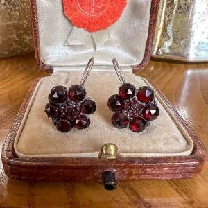 Victorian Bohemian Garnet Earrings