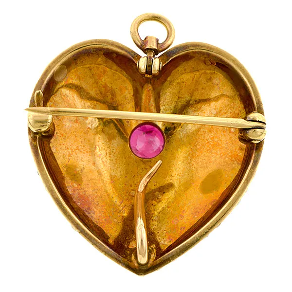 Victorian Ruby & Pearl Pin