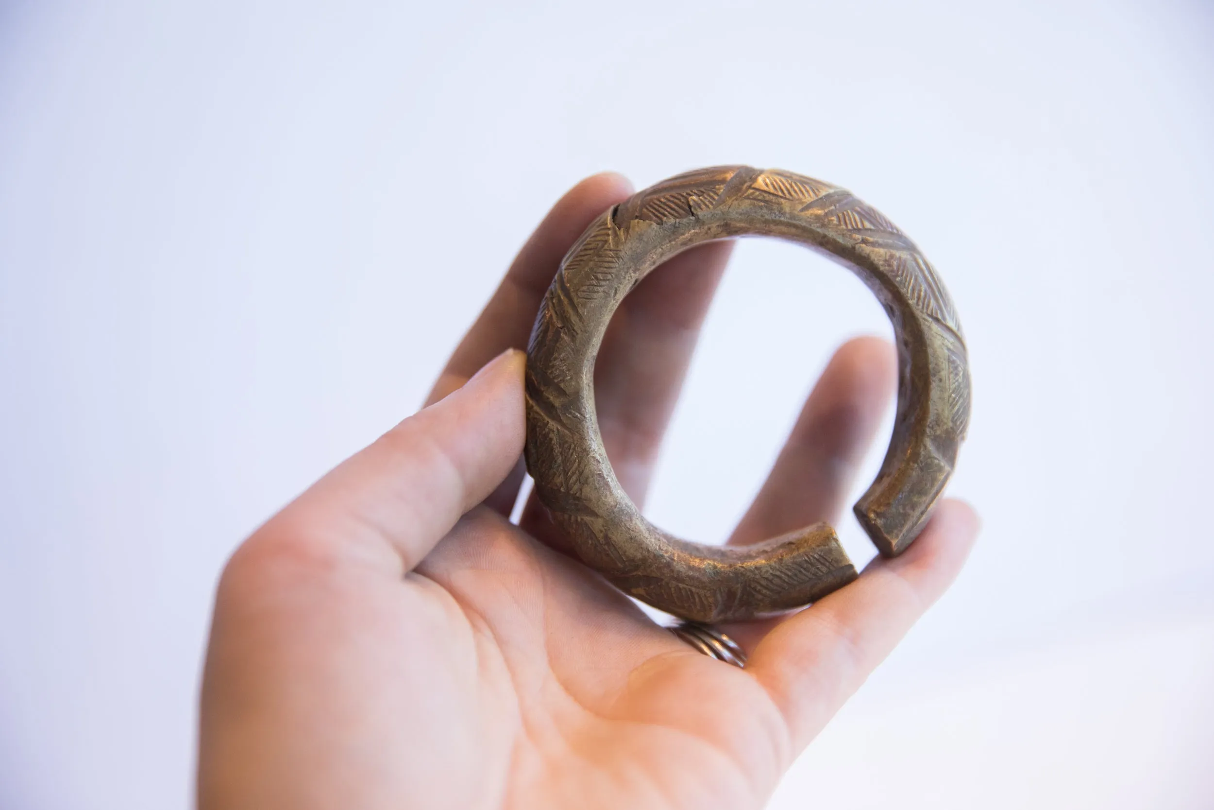 Vintage African Bronze Alloy Cuff Bracelet
