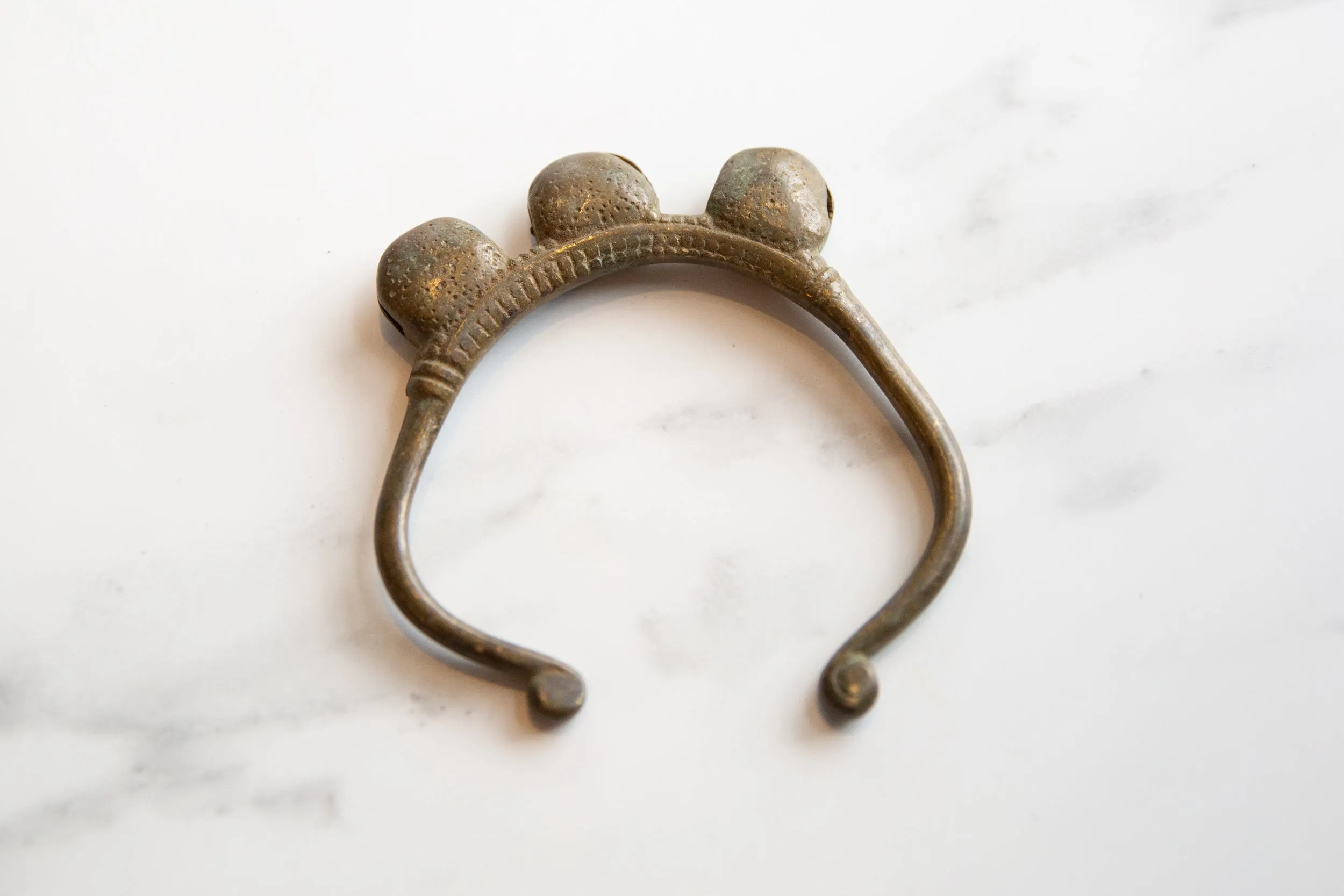 Vintage African Bronze Bell Cuff Bracelet