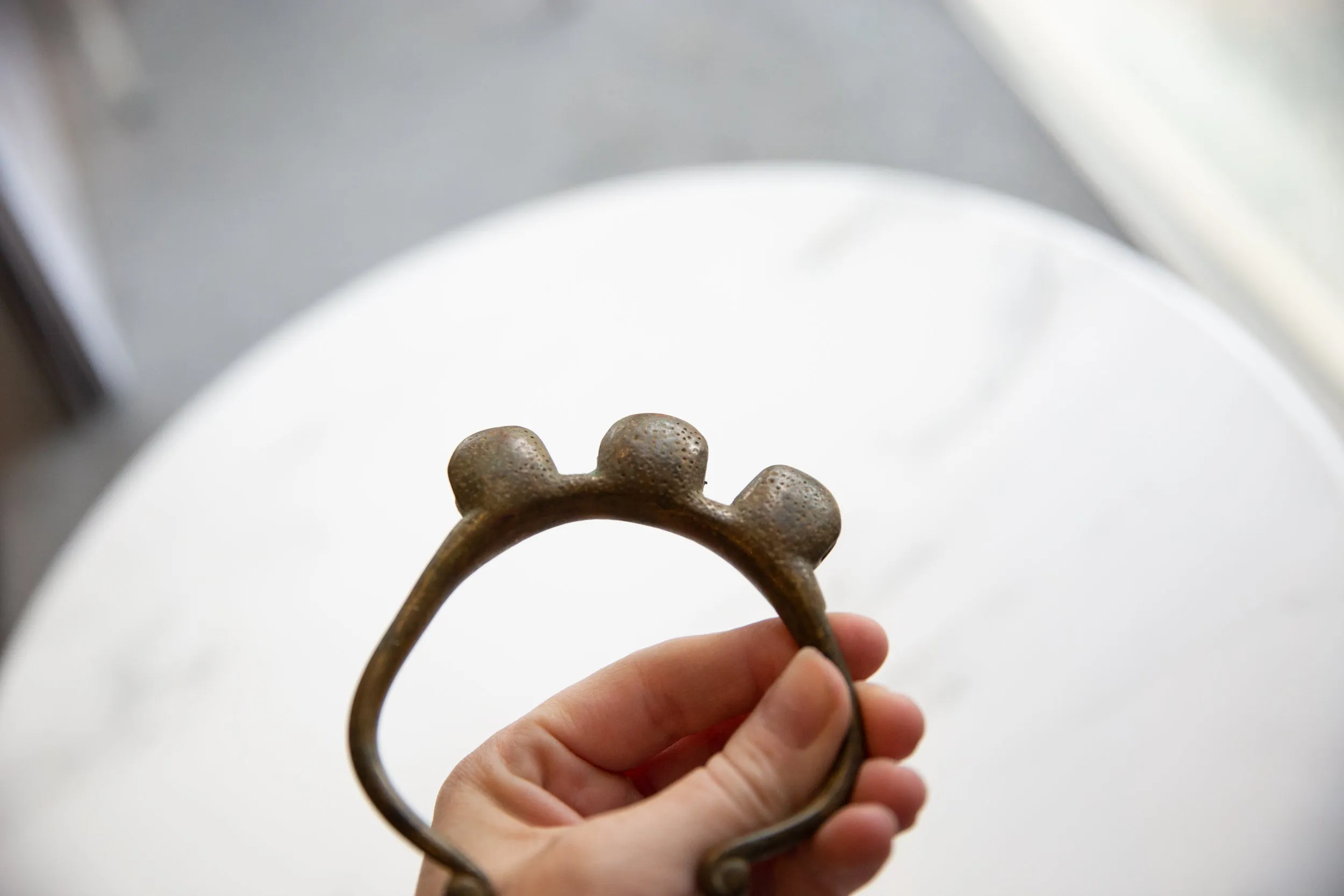 Vintage African Bronze Bell Cuff Bracelet