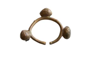 Vintage African Bronze Lobi Bell Cuff Bracelet