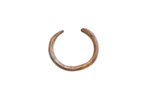 Vintage African Oxidized Barber Pole Cuff Bracelet