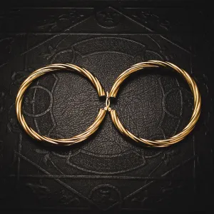 Vintage Big Gold Hoop Earrings