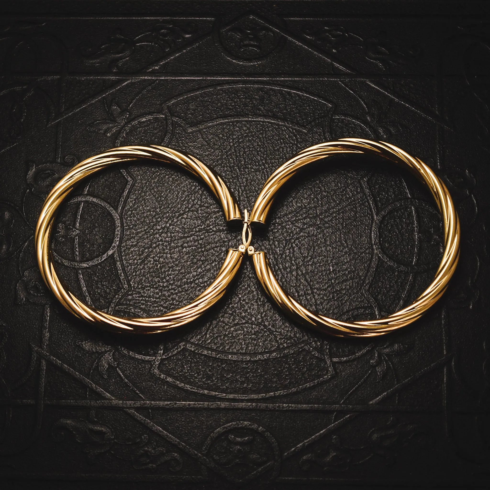 Vintage Big Gold Hoop Earrings