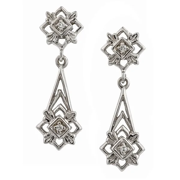 Vintage Diamond Drop Earrings