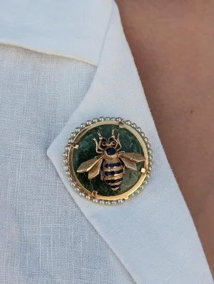 Vintage Jade Bee Brooch