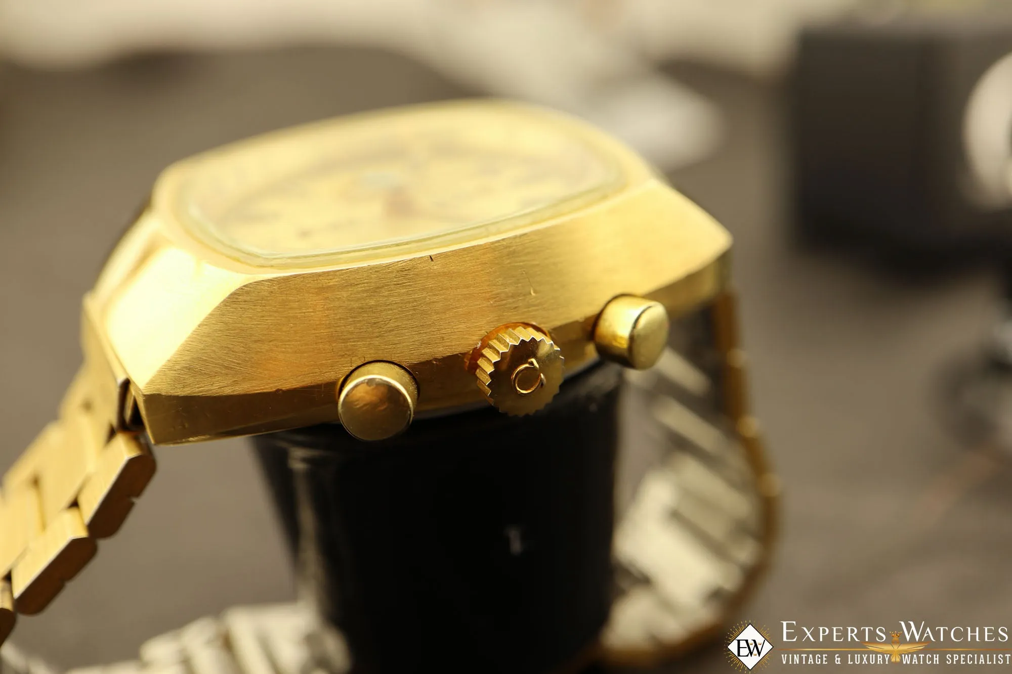 Vintage Omega Jedi 176.005 Chronograph Gold Filled 1972 Cal 1040 Lemania Auto TV