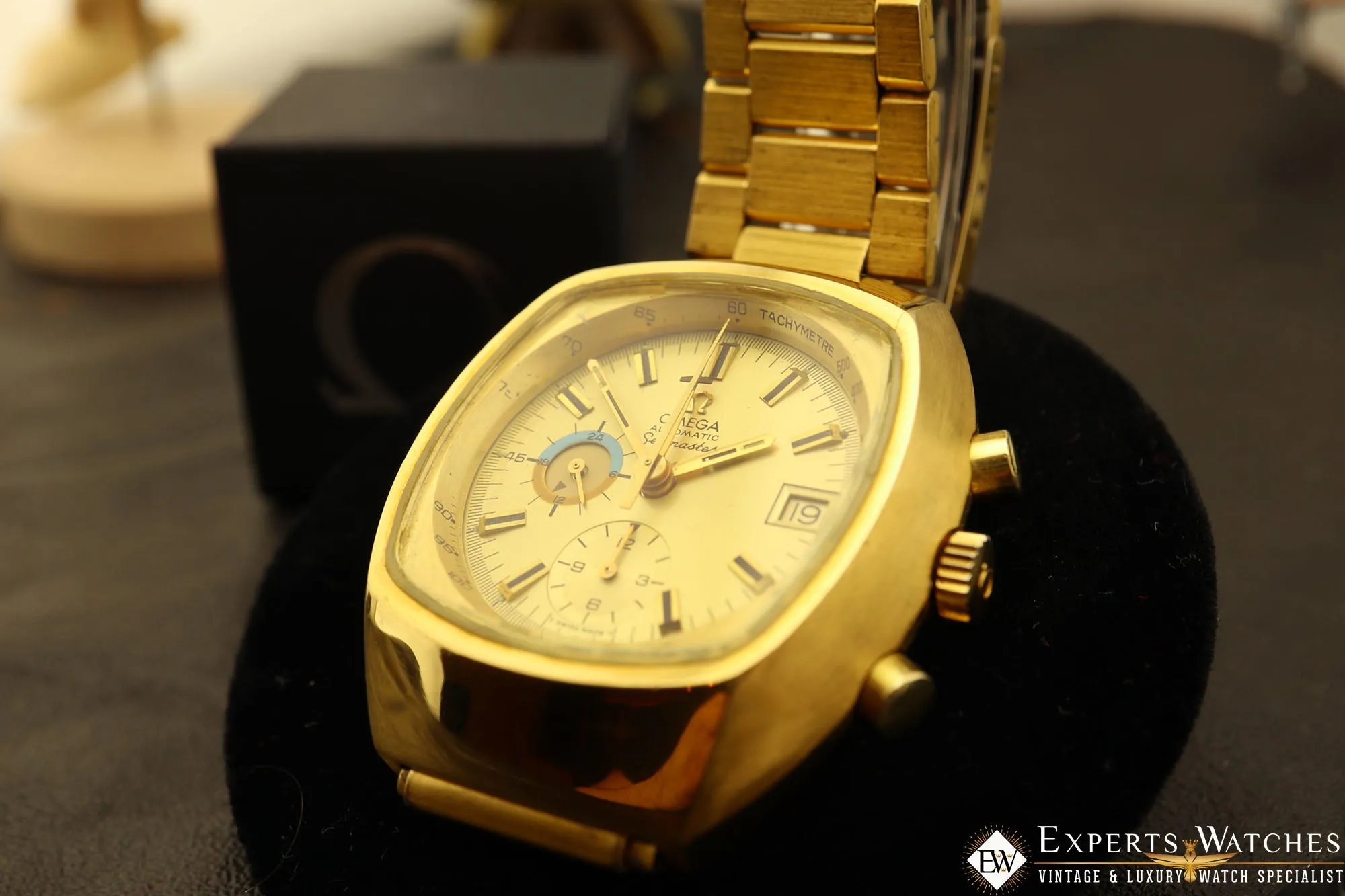 Vintage Omega Jedi 176.005 Chronograph Gold Filled 1972 Cal 1040 Lemania Auto TV