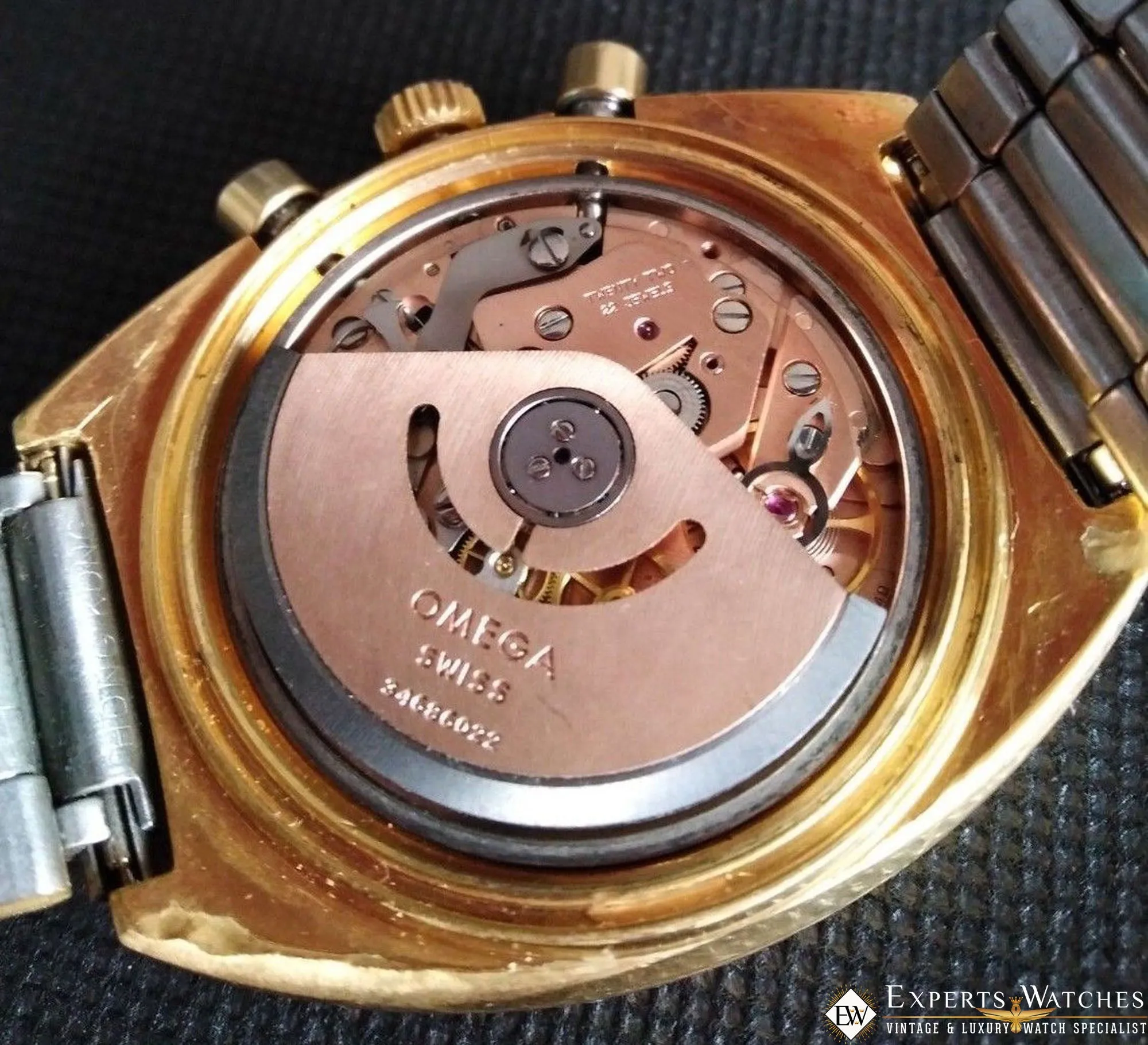 Vintage Omega Jedi 176.005 Chronograph Gold Filled 1972 Cal 1040 Lemania Auto TV