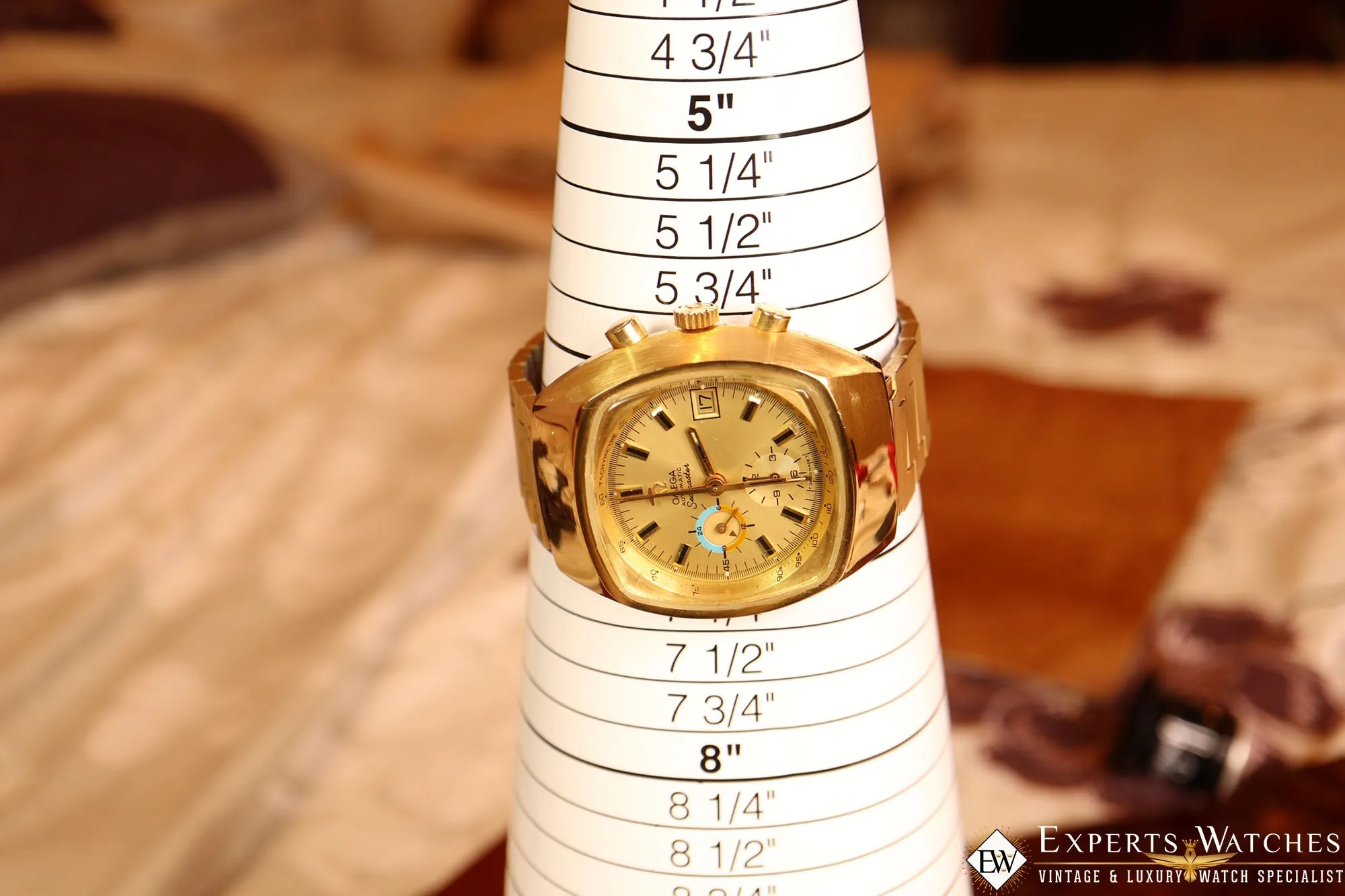 Vintage Omega Jedi 176.005 Chronograph Gold Filled 1972 Cal 1040 Lemania Auto TV