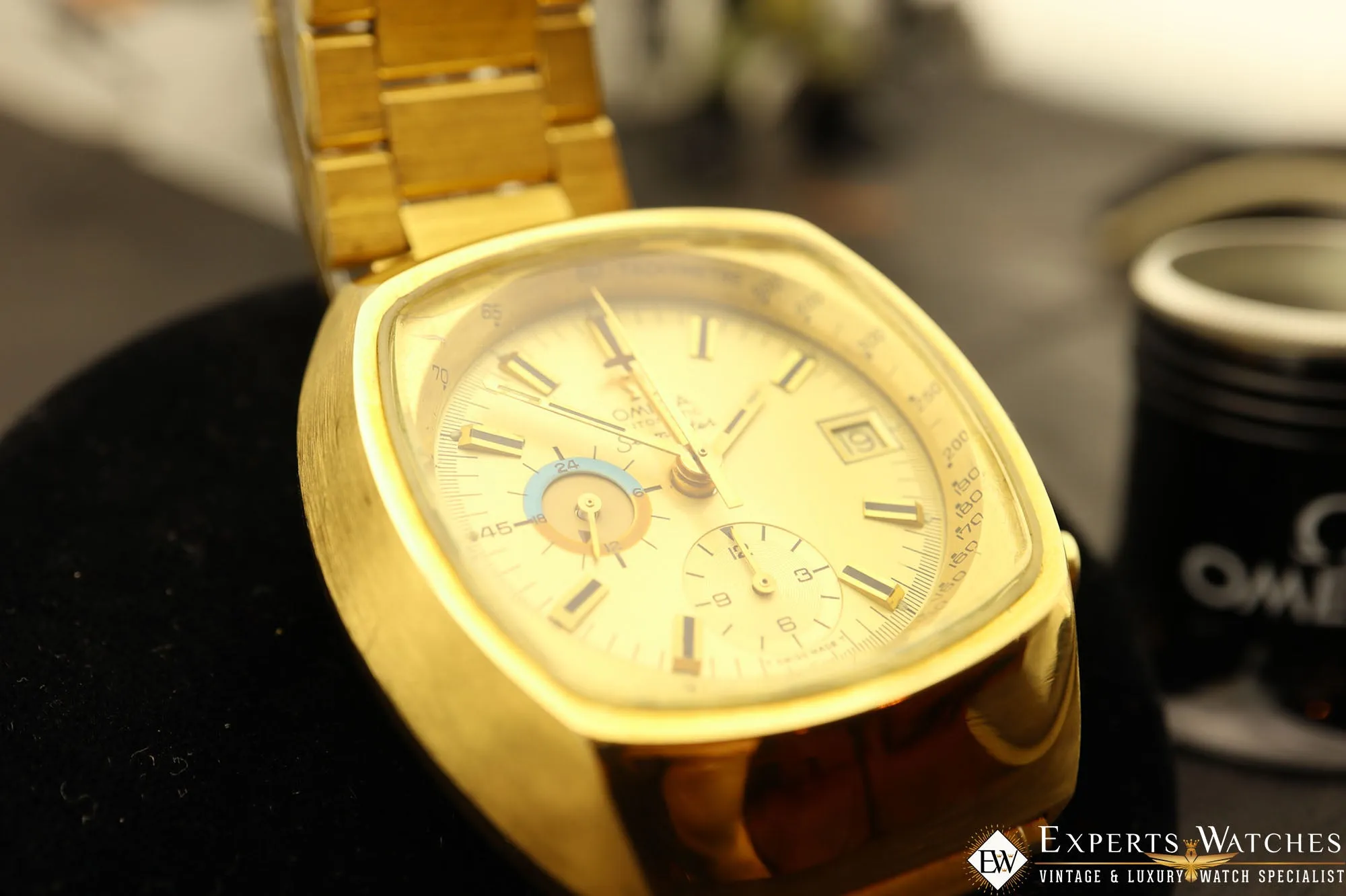 Vintage Omega Jedi 176.005 Chronograph Gold Filled 1972 Cal 1040 Lemania Auto TV