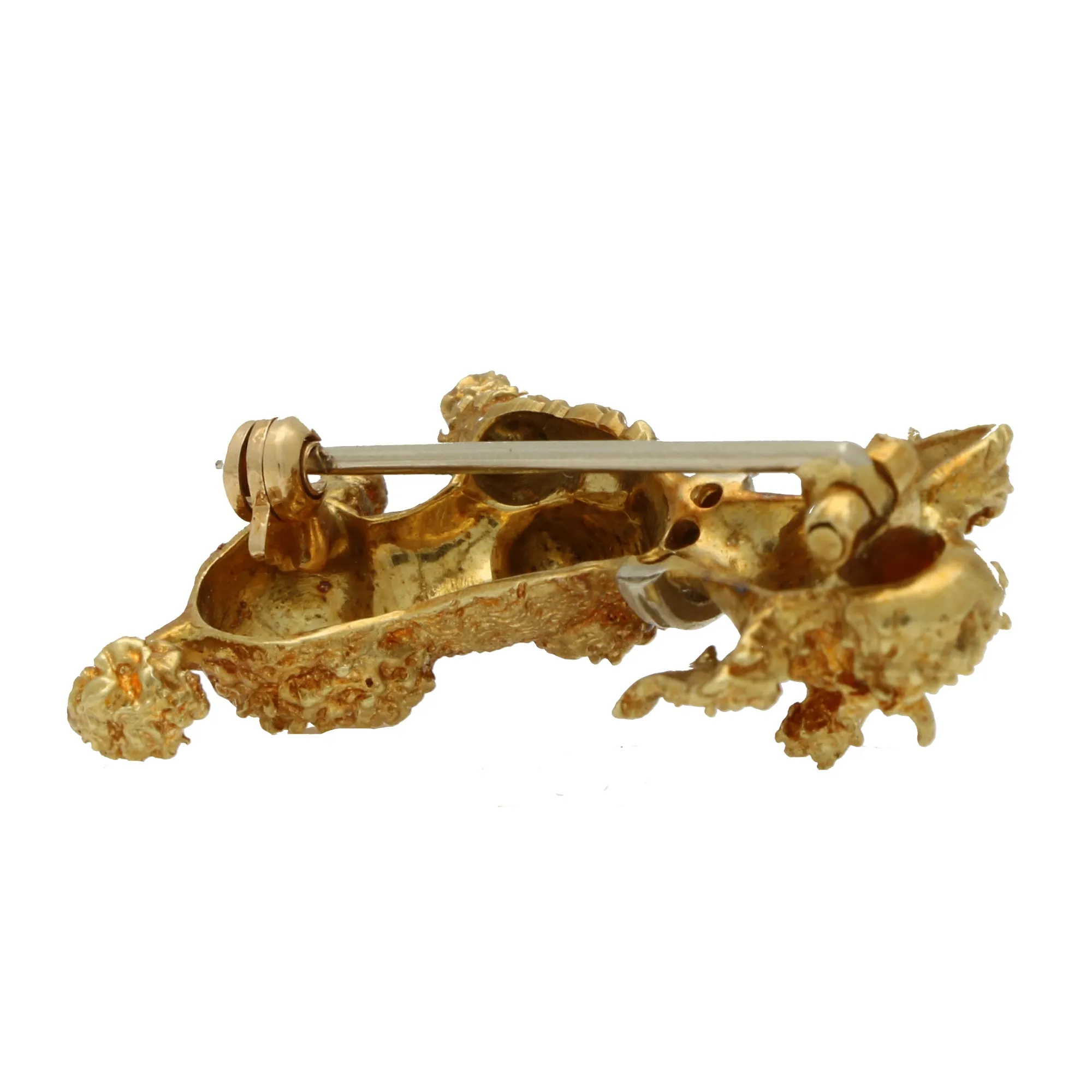 Vintage Ruby and Diamond Poodle Brooch
