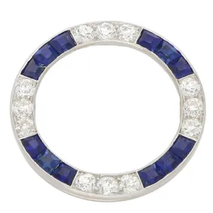 Vintage Tiffany & Co Diamond and Sapphire Circle Brooch in Platinum