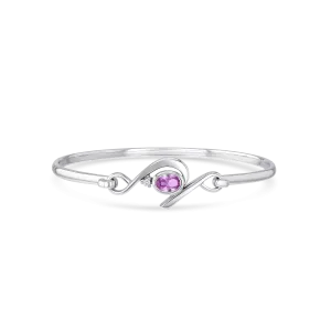 Waves Pink Sapphire Bangle