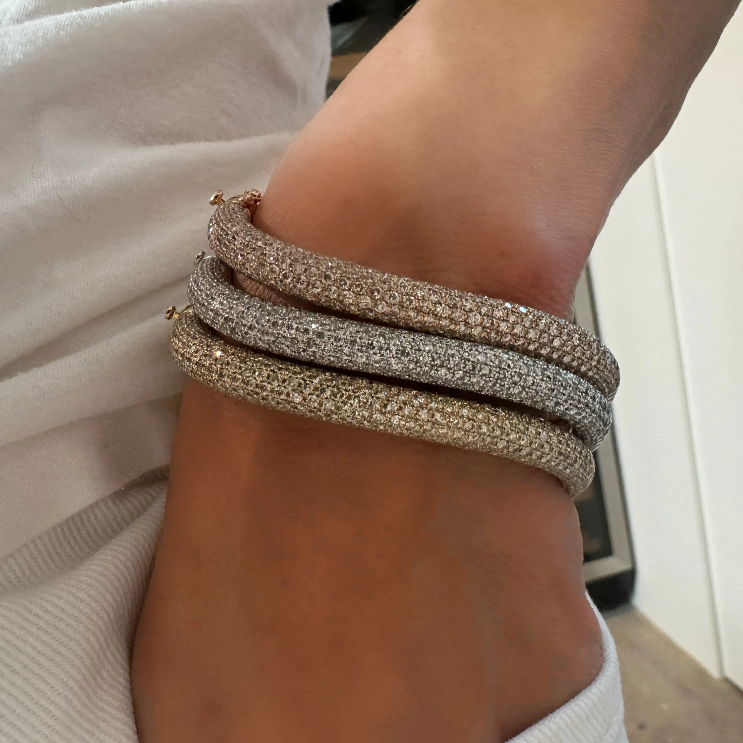 Wavy Diamond Pave Bangle