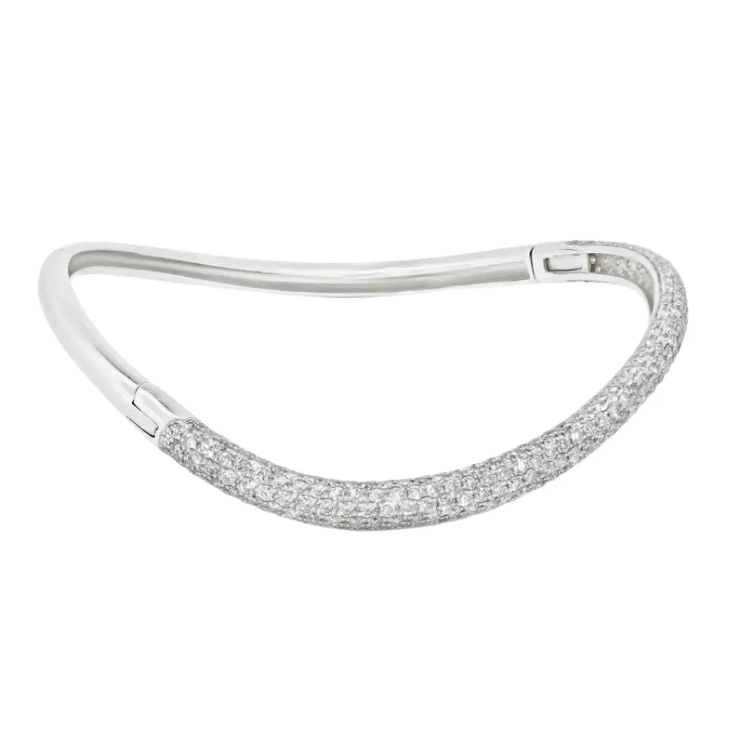 Wavy Diamond Pave Bangle