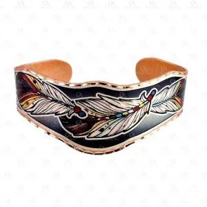 western Feather Art Copper Bracelet