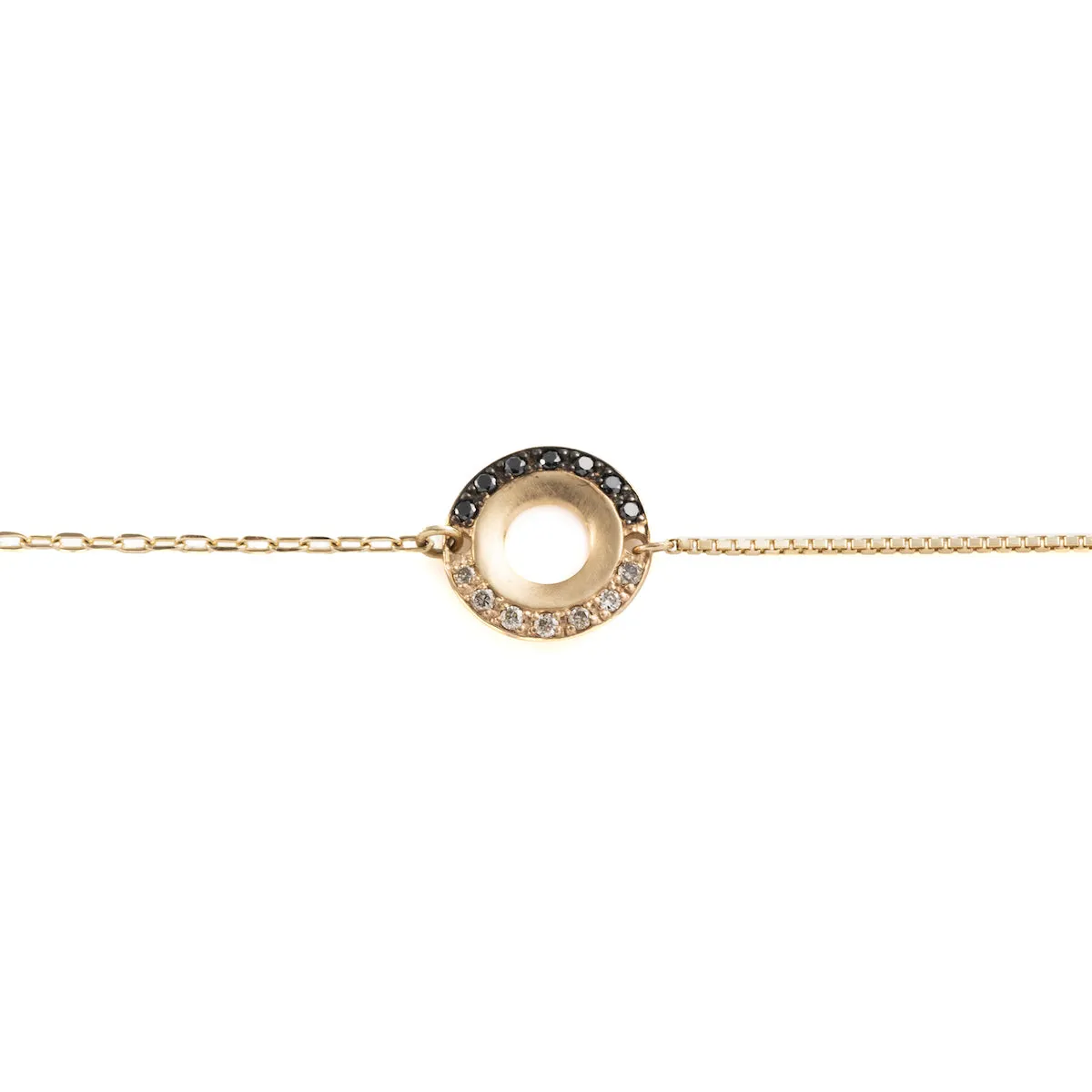 WHEEL OF FORTUNE White and Black Diamond Bracelet
