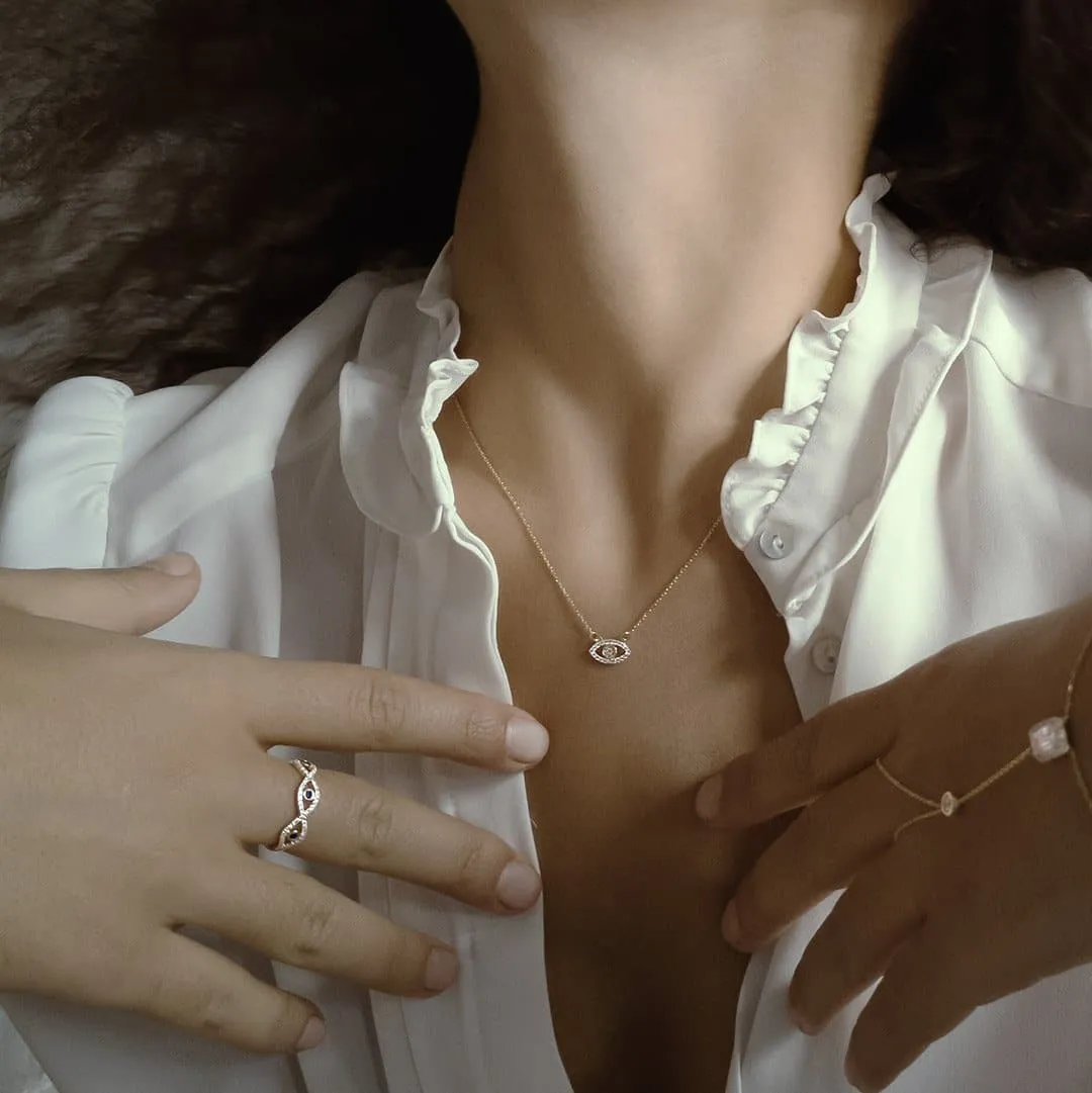 White Eye Necklace