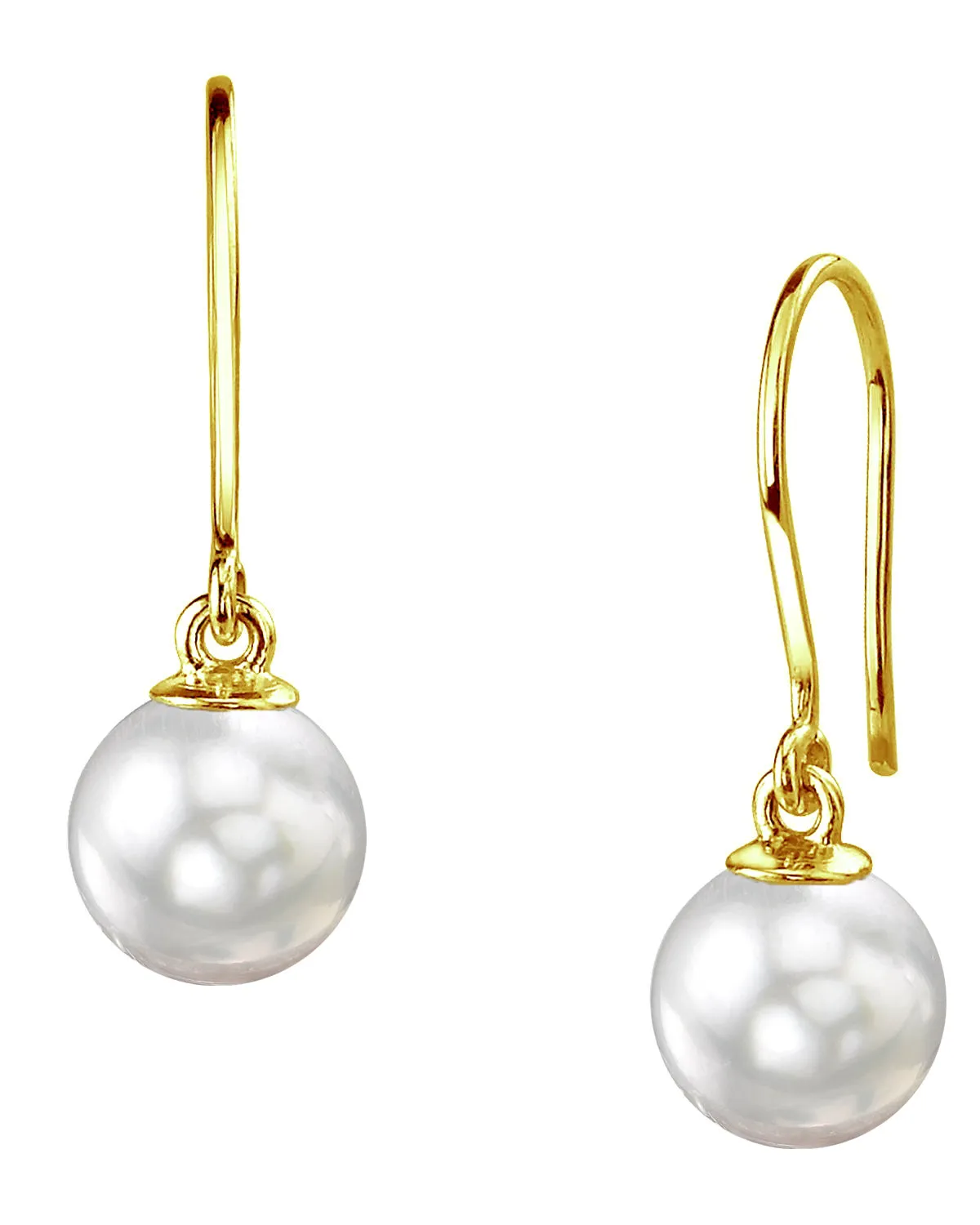 White South Sea Pearl Shepherd Hook Dangle Earrings
