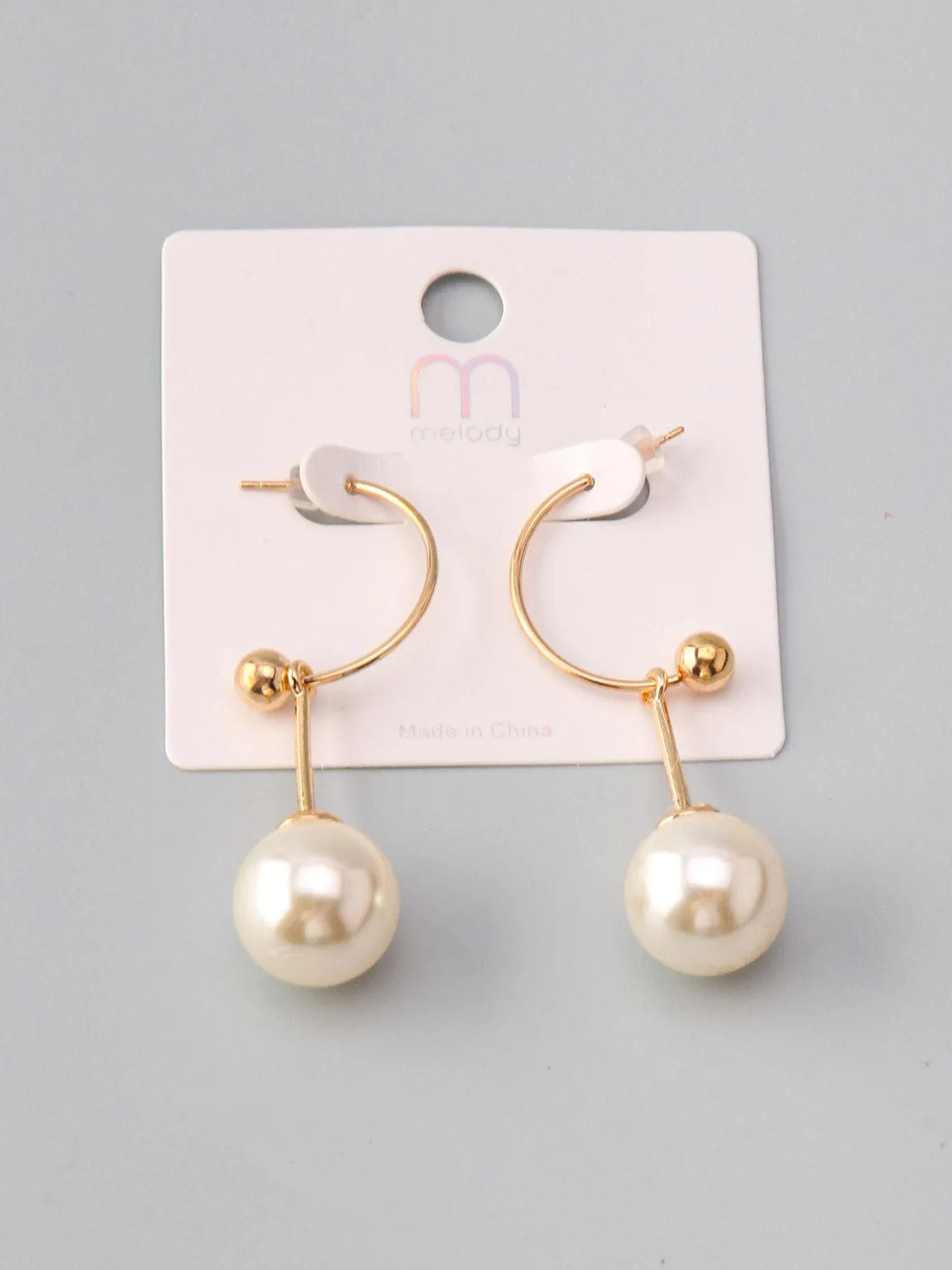 WOMEN'S FASHION GOLD PEARL EARRINGS