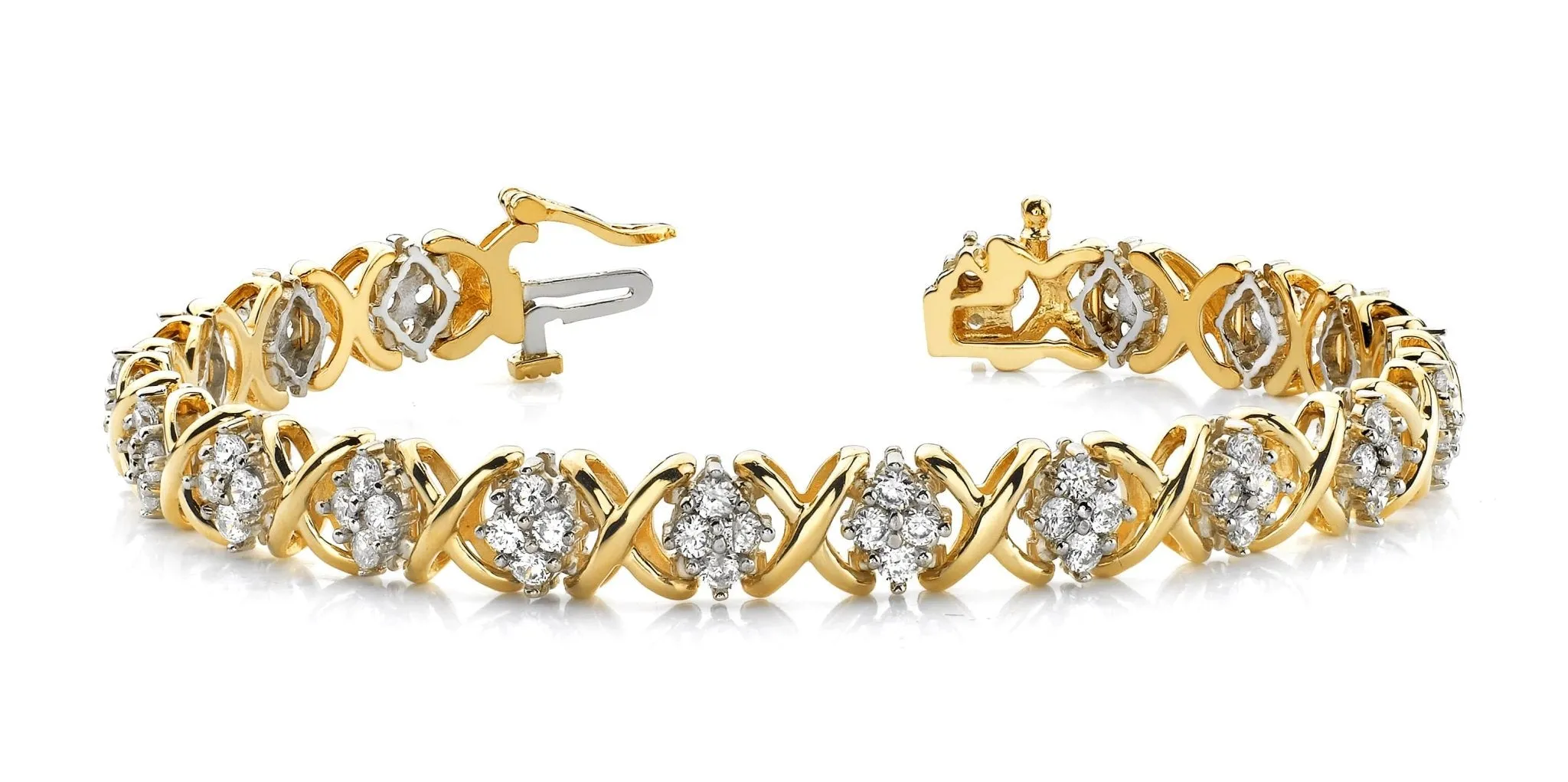 X Quad Diamond Bracelet with 1.04 ct.(finished) 1.25mm