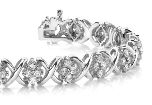 X Quad Diamond Bracelet with 1.04 ct.(finished) 1.25mm