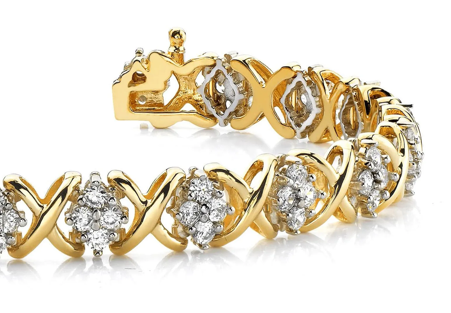 X Quad Diamond Bracelet with 1.04 ct.(finished) 1.25mm